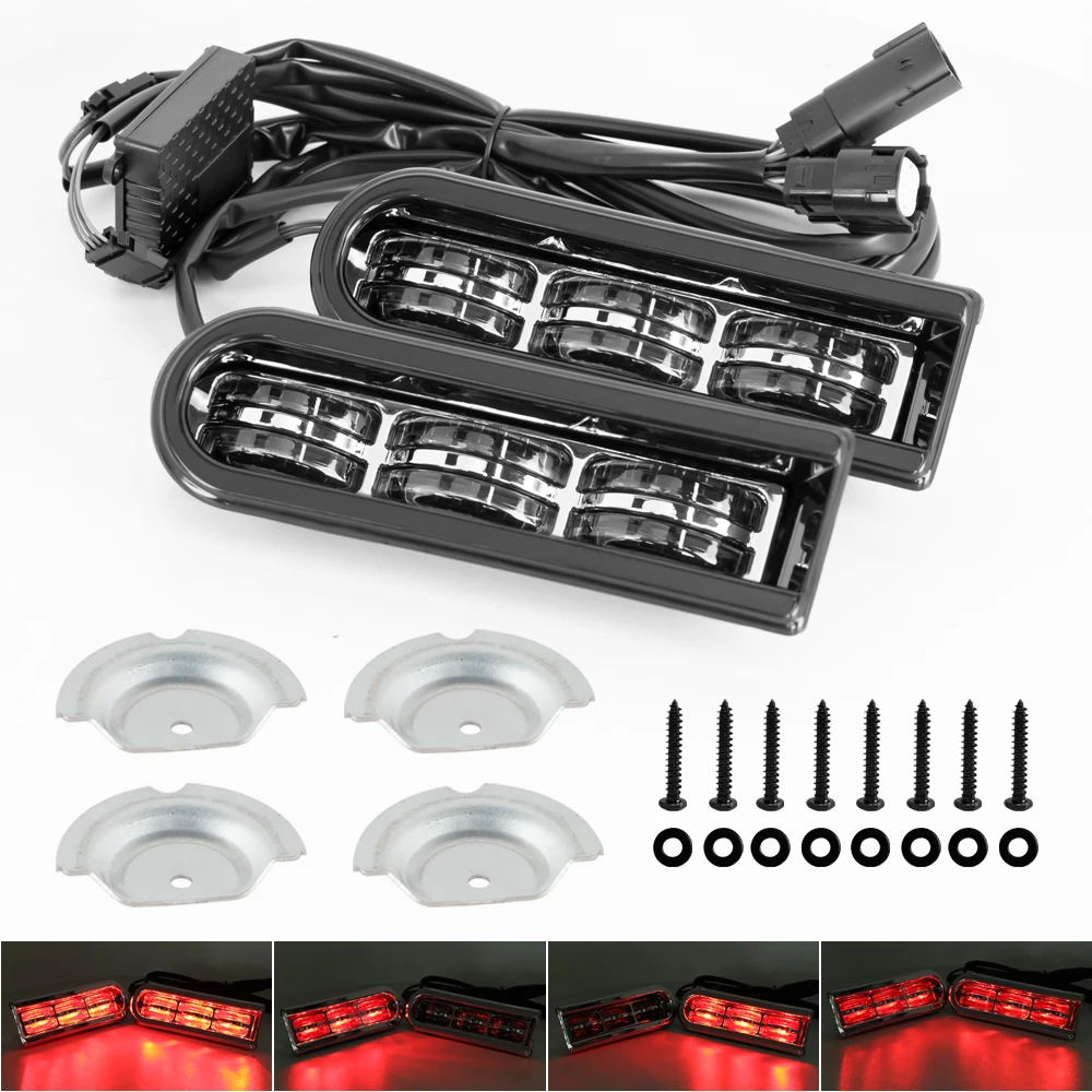 For Harley Touring Road Electra Glide CVO Limited FLHTKSE 2014-Up Insert Filler Rear Fender Saddlebag Accent LED Light