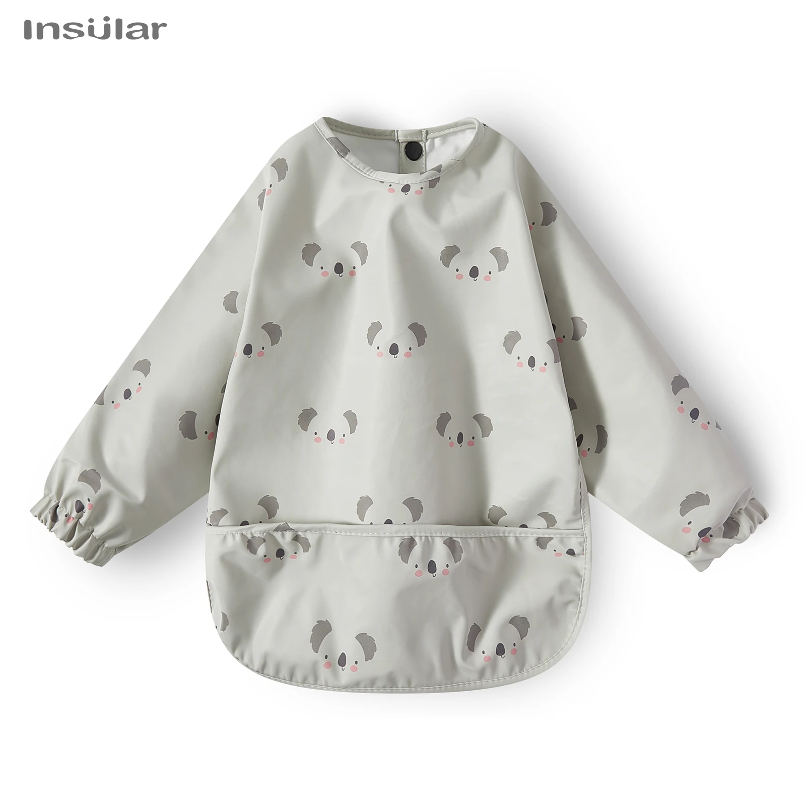 Waterproof Long Sleeve Baby Feeding Bib with Pocket