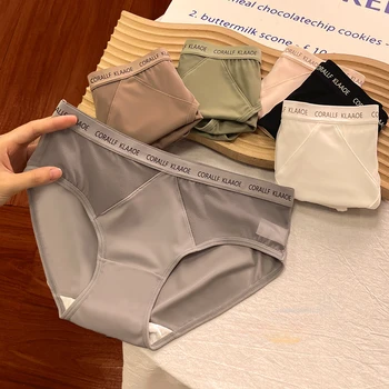 Pure Cotton Mid Waist Triangle Pants Seamless Lingeries Sexy Hot Women's Panties Female Underpants Solid Color Lencerias Sexy
