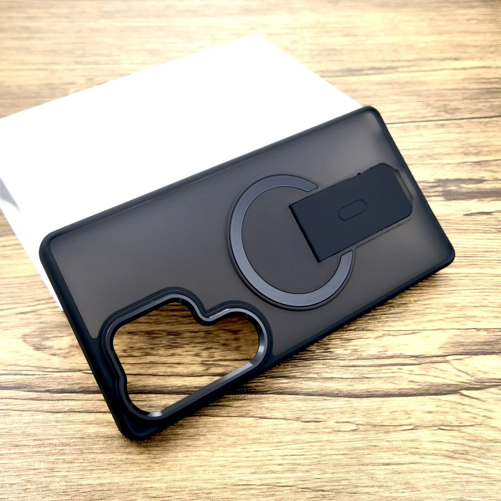 Luxury Shockproof Armor Matte Case with Magsafe and Built-in Stand