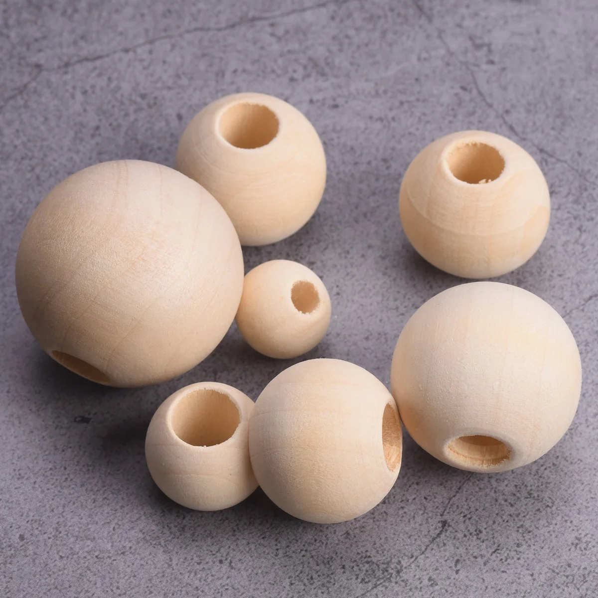 120 PCS PERLINE Rotonde Legno Naturale Arredamento Con Buchi EUR 21,78