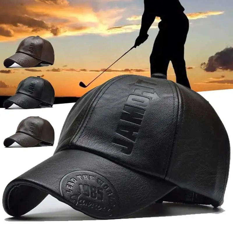 2021 Leather Baseball Cap Men's Fashion Sports Caps Army Military Hat