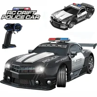 1: 12 Rc Police Cars With LED Light 2.4G Remote Control Car Models High Speed Radio Controled Machine Off-Road Drift vehicle Toy 1