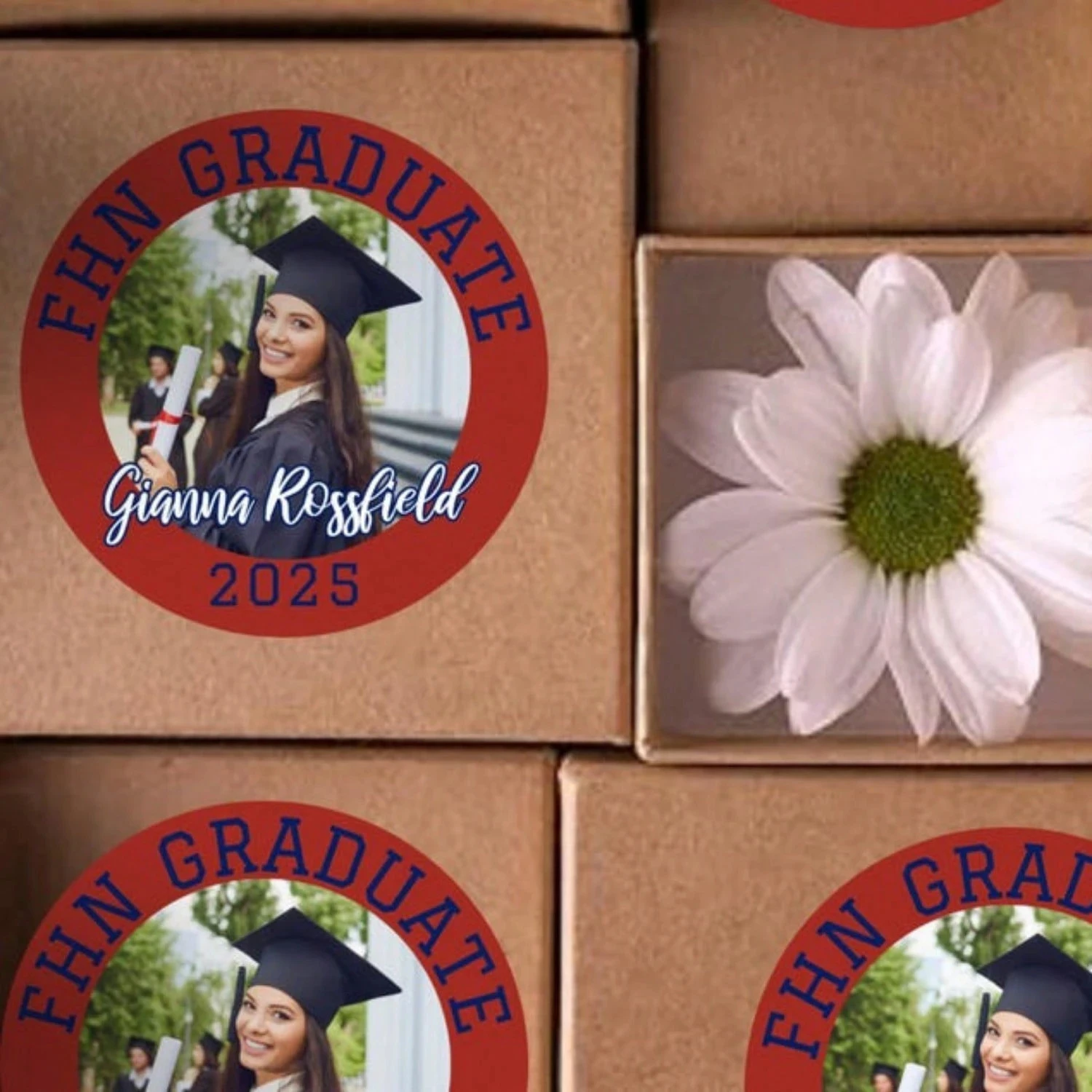 48pcs Custom Graduation Photo Stickers – 4CM Waterproof Vinyl Labels with Personalized ... - SKU SSL900270 - UGI Packaging