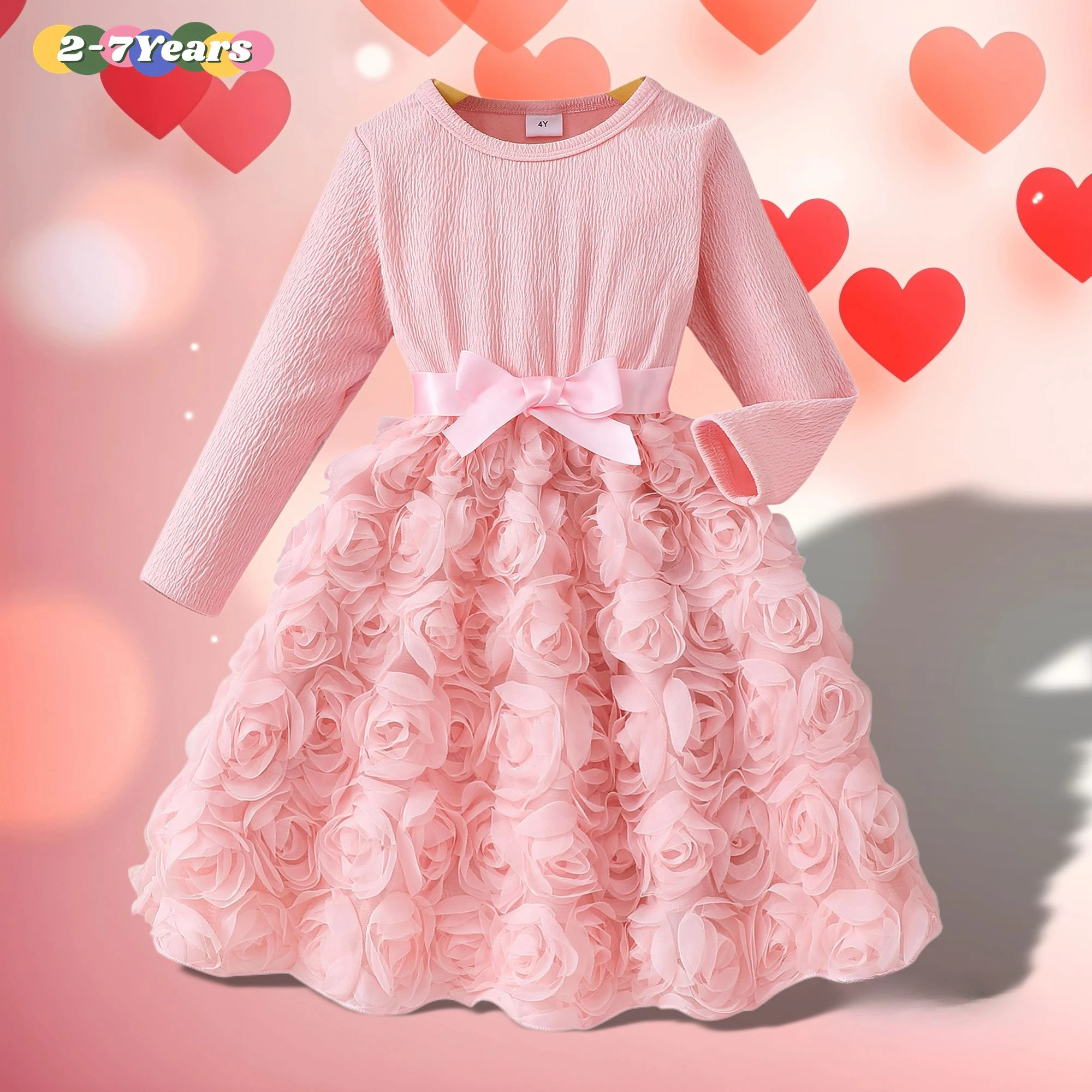 Pink Gauze Rose Dress 1