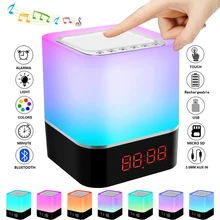 

Computer Speaker Portable Smart Wireless Bluetooth Speaker Player Touch Pat Light Colorful Led Night Light Bedside Table Lamp