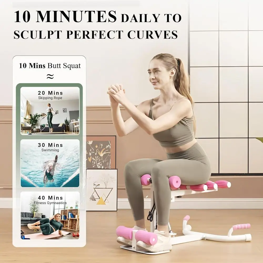 Women Deep Squat Machine With Adjustable Resistance Bands, Home Gym Trainer For Glute, Leg, Core And Abdominal Exercise_voghion.com