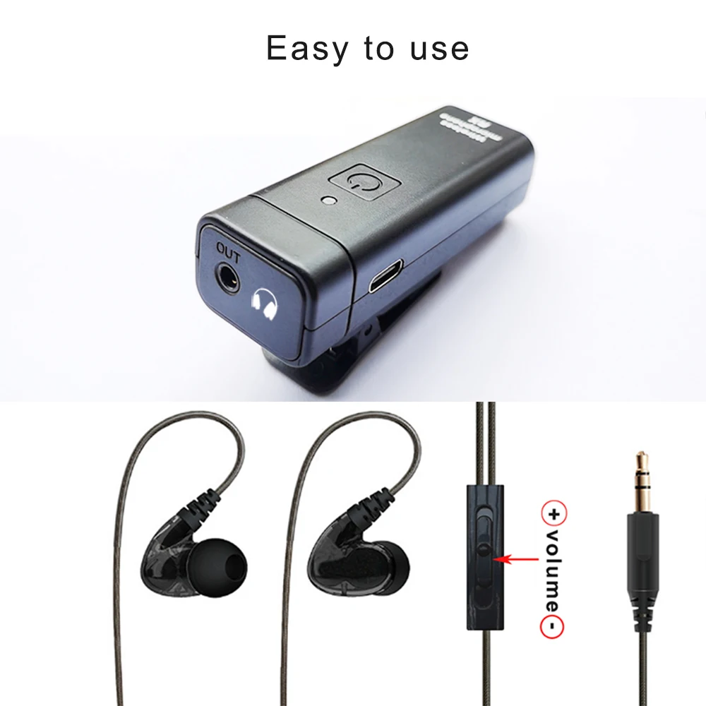 Wireless ear monitoring system for singer stage return music accompaniment audio host voice real-time return UHF