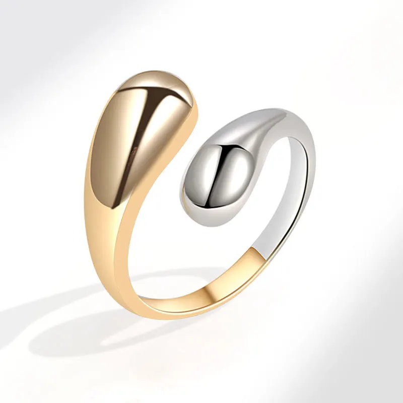 

Stainless Steel Smooth Double Ball Beads Rings For Woman Geometric Wedding Couple Opening Split Rings Aesthetic Jewelry Gifts