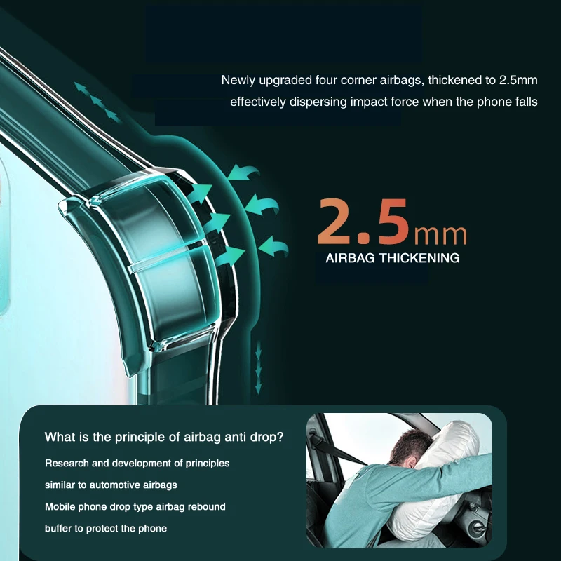 Transparent Soft Silicone Shockproof Phone Case - Airbag Clear TPU Protective Cover