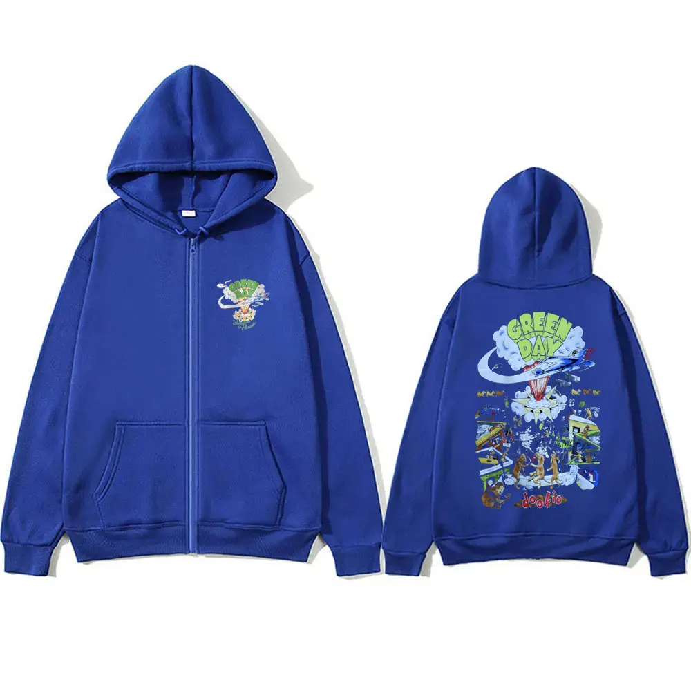 Punk Band Green Day Dookie Zipper felpa con cappuccio da uomo Classic Gothic Vintage Rock Zip Up Jacket felpe con cappuccio oversize Hip Hop da uomo  200000343