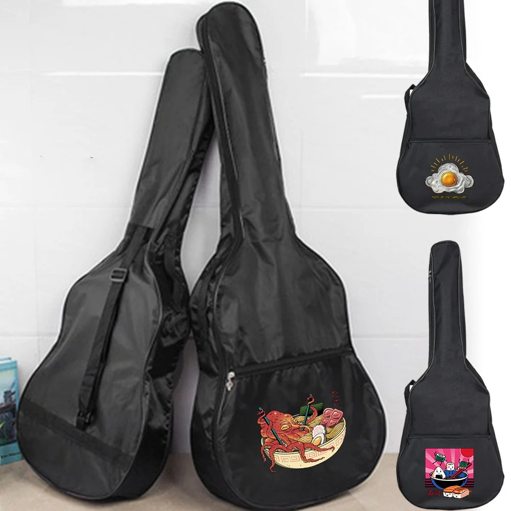 

Portable Guitar Bag Guitar Case Acoustic Storage Pouch Printing Series Waterproof Bag Backpack 31-41 Inch Instrument Bags