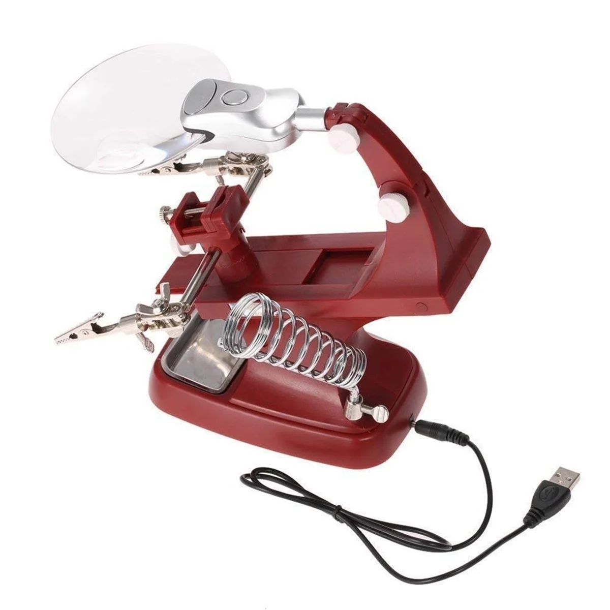 

Essential Tool - 3X/4.5X LED Soldering Iron Magnifying Glass with USB