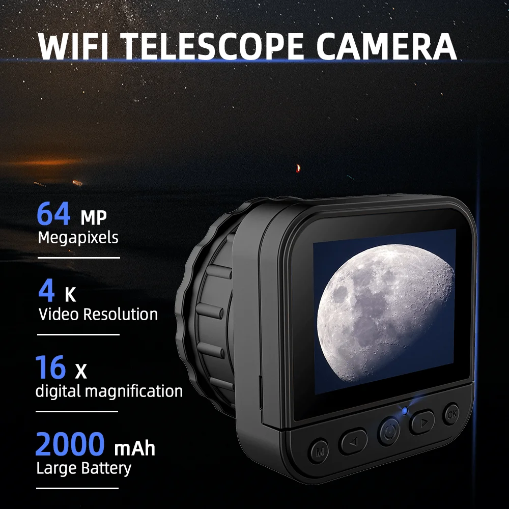 64MP 4K HD Okularkamera für Vogelbeobachtung Kolibri-Astronomieteleskop mit Videokamera mit APP WIFI – Detail 7