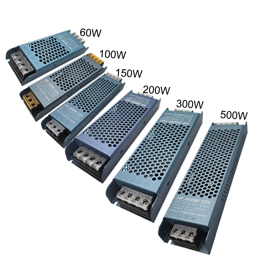 Ultra Thin LED Power Supply DC 12V 24V Lighting Transformers 60W 100W 150W 200W 300W 400W AC180-260V Driver For LED Strip Lights