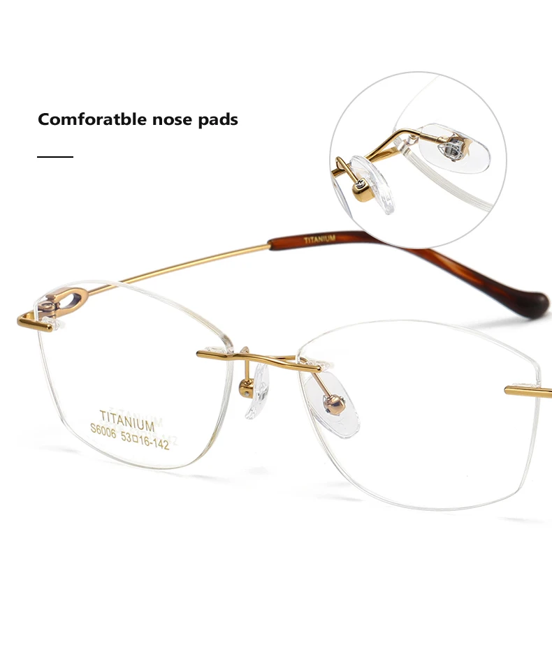 Oveliness Women's Rimless Oval Cat Eye Eyeglasses 5