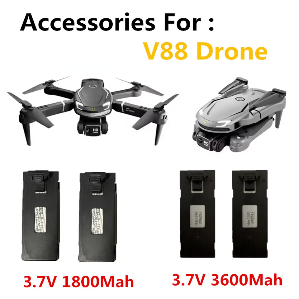 Batterie Aste Pour Importateur RC, E88, 3.7V, 1800mAh, Eddie Ion, E88PRO, E99 Erian K3, P10, A13, S98, EuitRC Quadcopter Parts