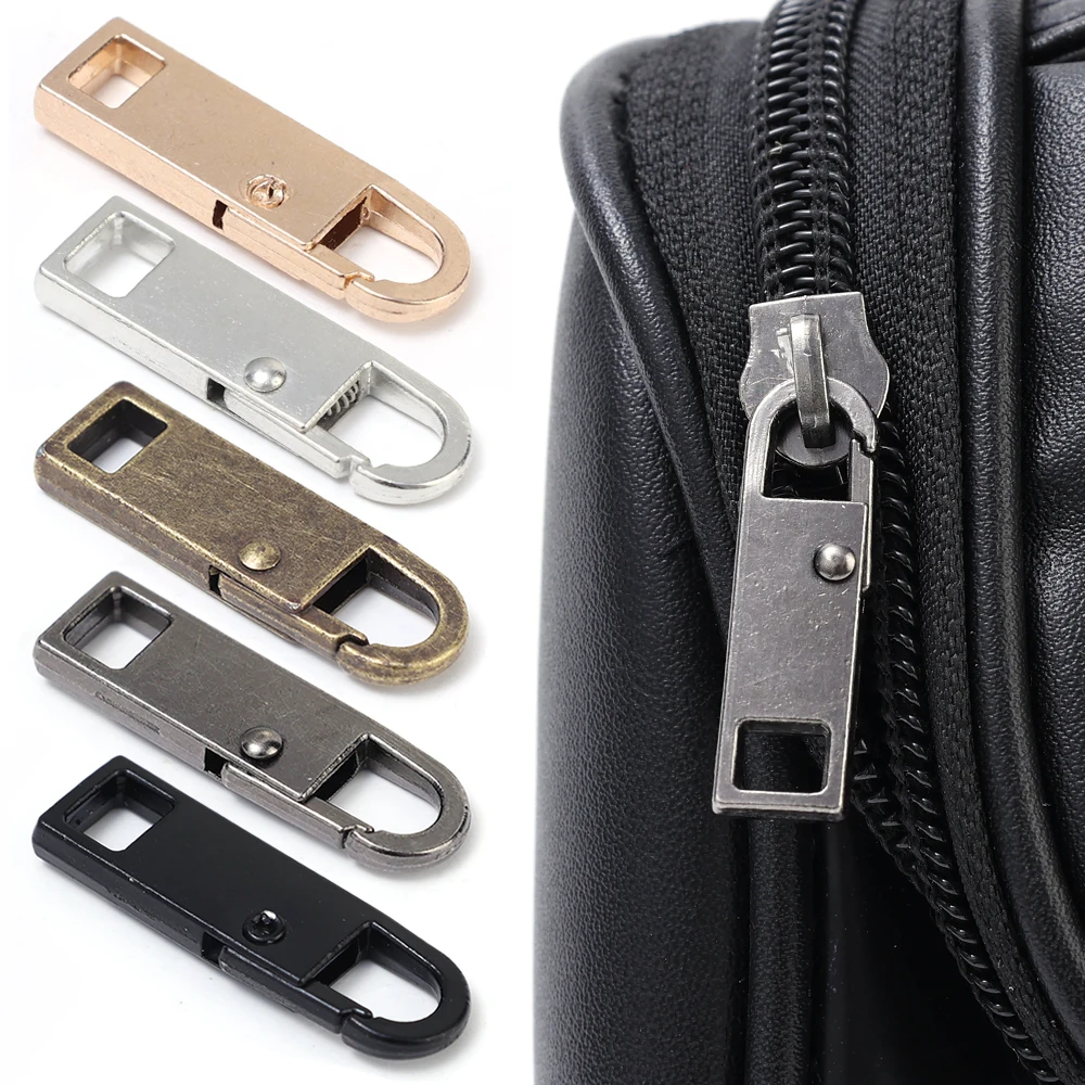 5/1Pcs Detachable Zipper Puller Metal Zipper Head Repair Kits Universal Replacement for Luggage Purse Bags Clothes Slider zipper repair kit,zipper pullers,zipper sliders,zipper heads,zipper accessories