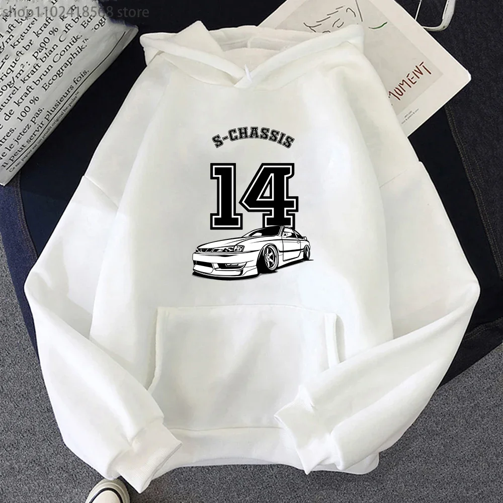 

S14 Chassis Hoodies Initial D Car Sweatshirt Jersey Style Print Streetwear Harajuku Casual Long Sleeve Unisex Sudadera Anime Top