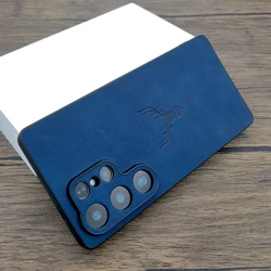 Vintage Leather Phone Case - Premium Protective Cover - Galaxy S23 Ultra (Dark Blue)
