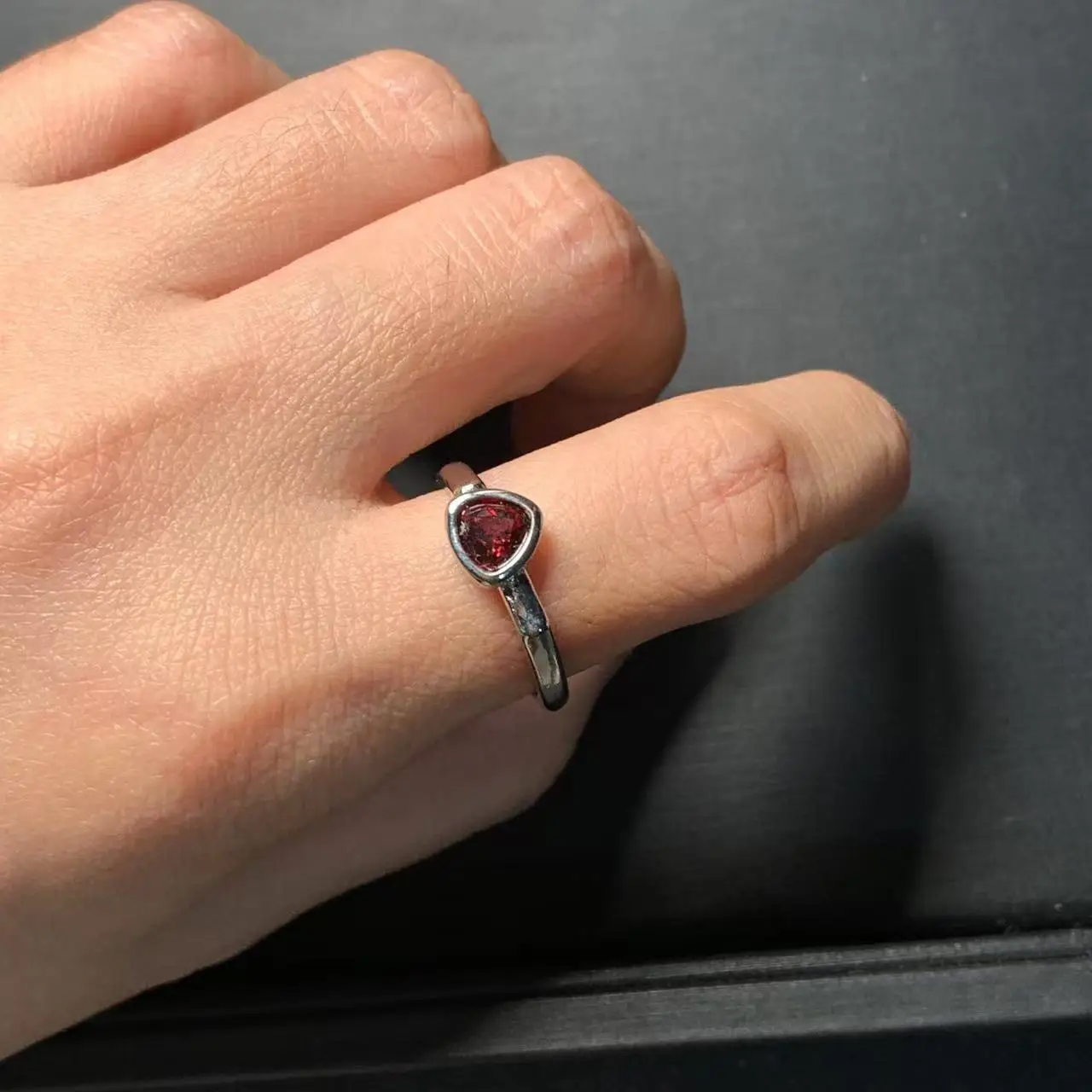 Natural Garnet Ring Oval Stone Female Handmade Rings Fine Jewelry for Women Gift Multicolor vintage style