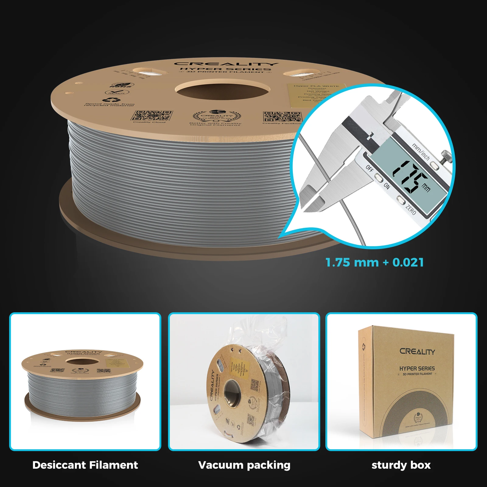 Creality K1/K1 Max/Ender-5 S1용 기존 CREALITY 고속 PLA 필라멘트 1.75mm 1KG 하이퍼 시리즈 PLA 3D PLA 필라멘트
