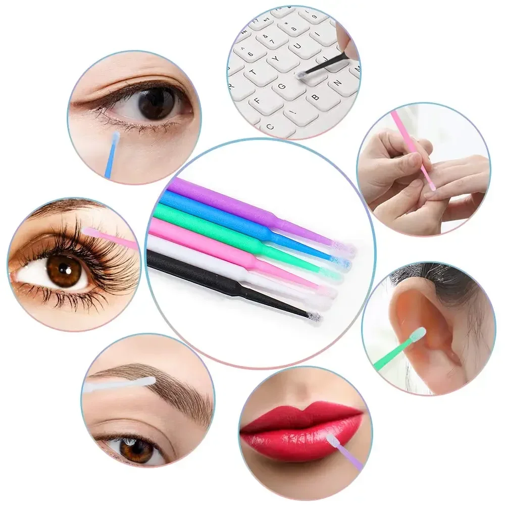 Makeup Tools 200pcs Disposable Brushes Set Mascara Wands Lip Brushes Microbrush Applicator Swab for Eyelash Extension Eyebrow 6