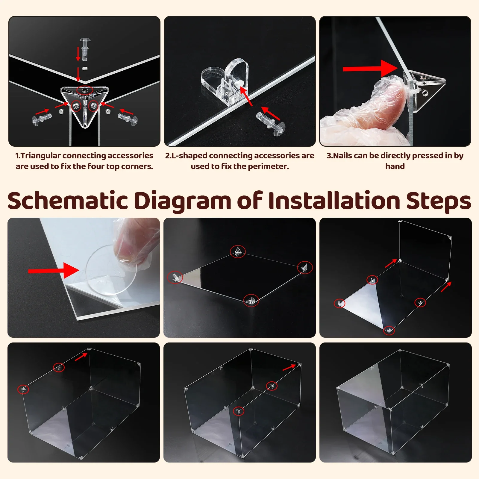Eary Transparent Display Case for Zimomo Premium Acrylic Display Box For Labubu Angel Dolls Dustproof Storage Easel Accessories