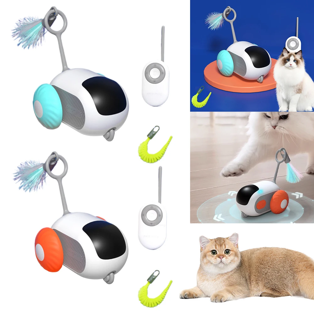 전기 이동 고양이 장난감, 리모컨 자동 자동차 고양이 장난감, USB 충전 무선 티즈 고양이 장난감, 실내 고양이 소형견용