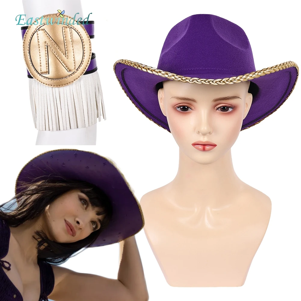 Cappello Viola Cosplay Nico Robin, Accessori per Costume da Pirata in Versione Live Action TV, Cappello da Cowboy, Accessori per Costume da Donna, Oggetti di Scena per Halloween e Carnevale