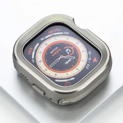Premium TPU Protective Bezel Cover for Apple Watch - Aluminium Titanium Alloy Design (Titanium)