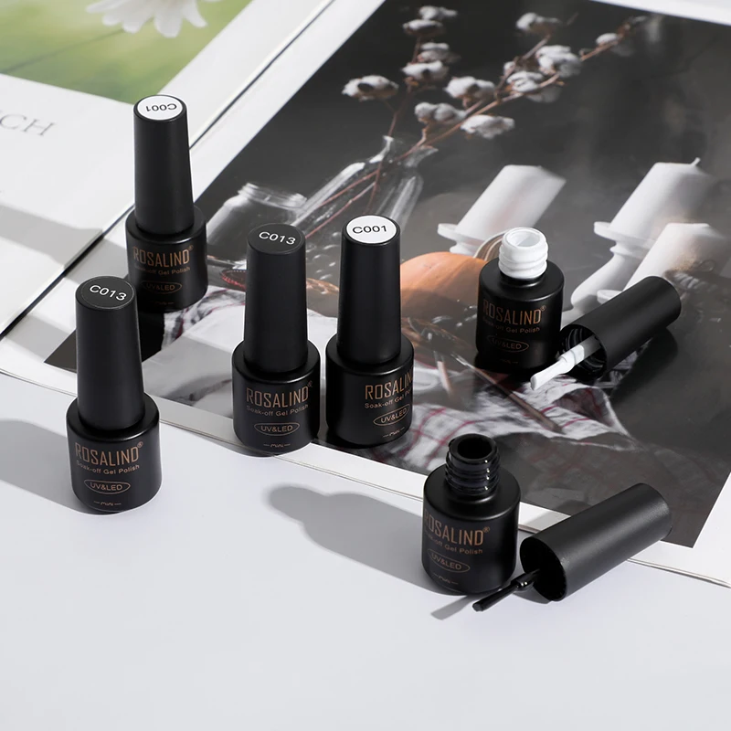 Description Picture 2 of itemROSALIND Black&White Nail Polish Crackle Gel Nail Lacquer Gel For UV Varnish Semi Permanent Base Top Coat Nail Art  100+ Colors