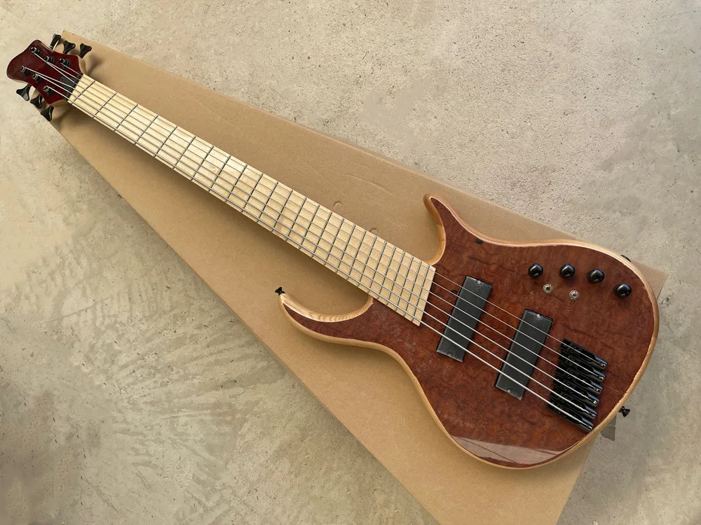 

6 Strings Electric Bass Guitar with Black Hardware,Fanned Frets ,Active Pickups,Provide Customized Service