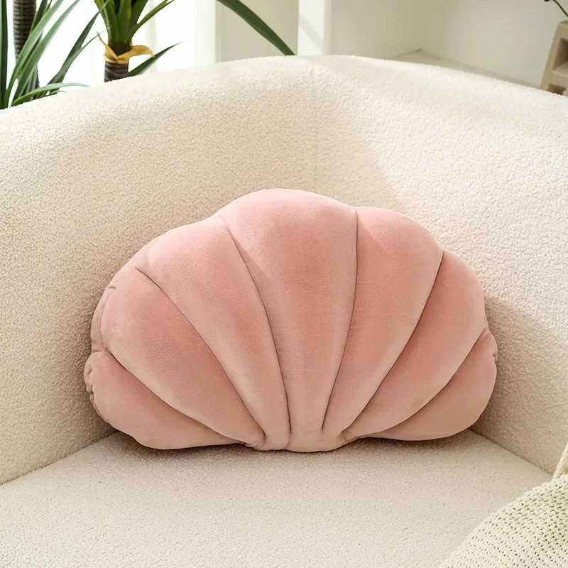 Coastal Bedroom Ashler 3D Throw Pillows Shell Shaped Accent Throw