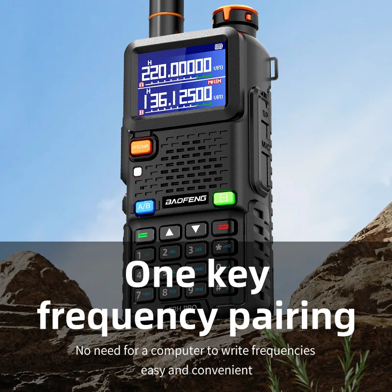 Baofeng UV-5RH PRO Walkie Talkie GPS Multi Band AM FM Type-C Wirless Copy Frequency Ham Two Way Long Range Communication Radios 6