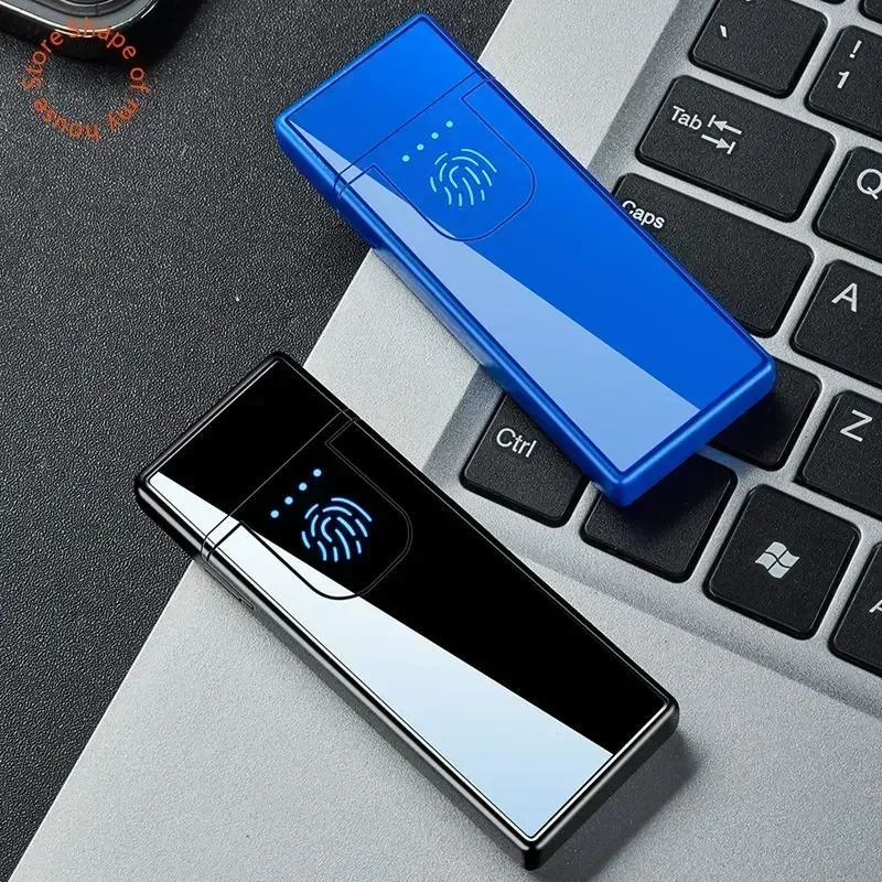 Plastic Touch-Sensitive Electric Lighter Usb Rechargeable Double-Sided Ignition Windproof Ultra-Thin Men's Smoking Tool