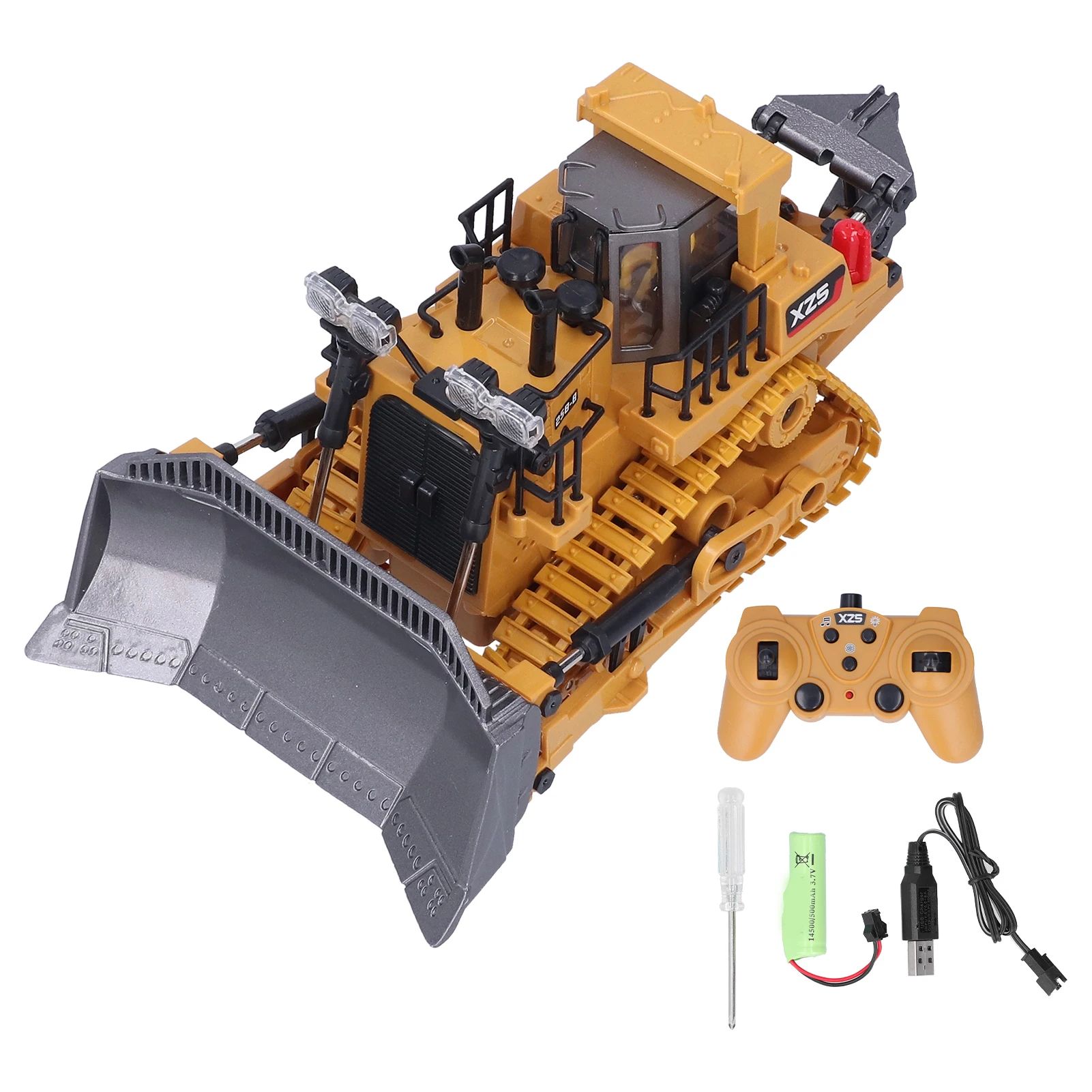 

1:24 Remote Control 9 Channels RC Construction Truck Toy Simulation Pushdozer Model Gift For Kids