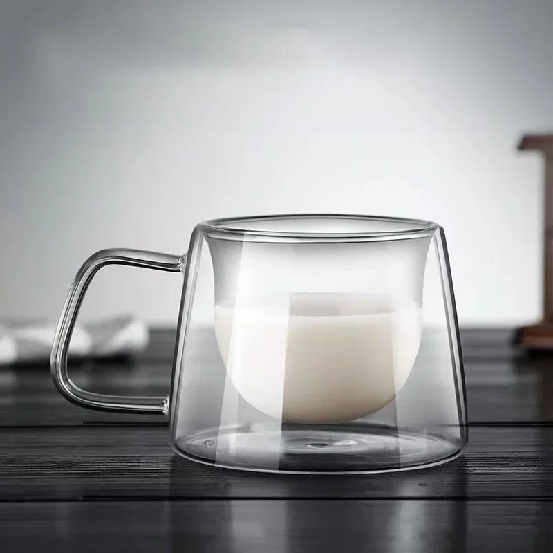Transparent Double Wall Glass Coffee Mug