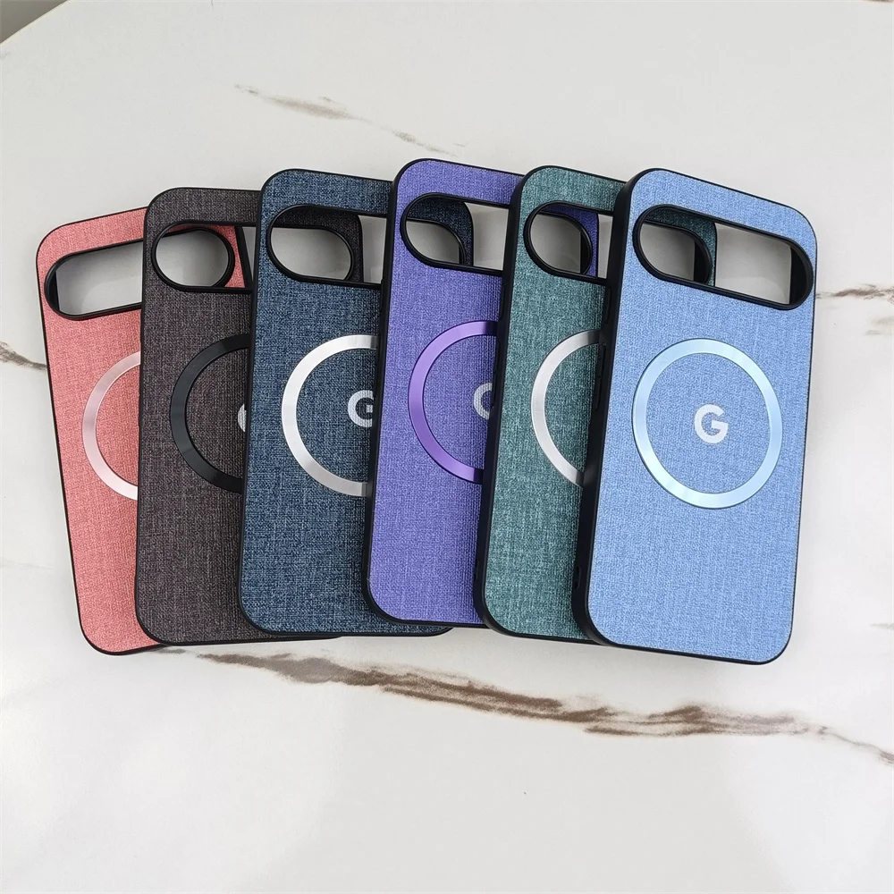 Luxury Fabric Cloth Magnetic Case with Wireless Charging Compatibility
