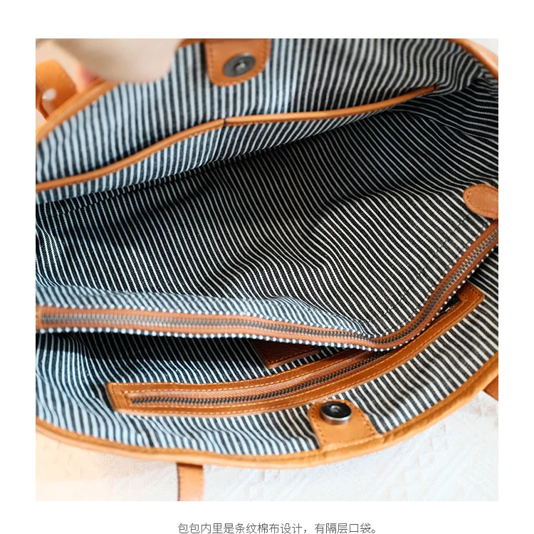 PNDME lässige, hochwertige Damen-Einkaufstasche aus echtem Leder, modische Wochenend-Umhängetasche, 14-Zoll-Laptop-Handtasche aus Rindsleder – Detail 13