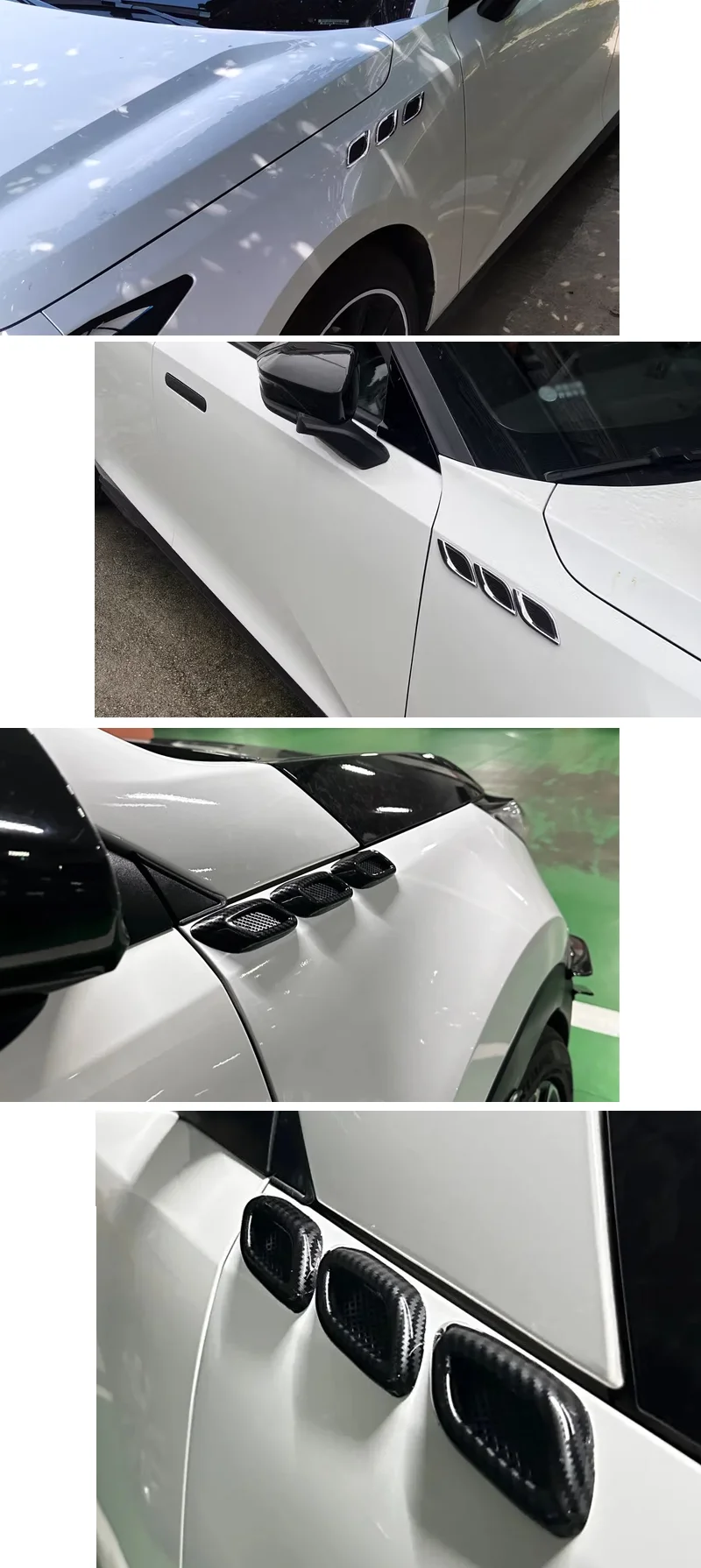 Für Golf 4 5 6 7 Peugeot 508 2008 BMW E60 E90 F30 Fiat 500 Universal Auto Seite Kotflügel Air Vent Intake Dekoration Abdeckung – Detail 2
