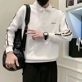 2024 긴팔 라펠 골프 폴로 셔츠, 캐쥬얼 슬림핏 골프 셔츠, 5XL, 골프웨어, 용수철 가을, 신상 패션
