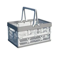 Collapsible Portable Storage Basket for Fruits, Vegetables, and Sundries (Grey Large)