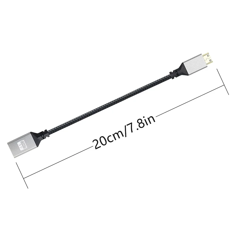 HDMI Cable 4K UHD V2.0 90 Degree Mini-HD Male to HD Female Extender Short Nylon Braid Extension Cord for DSLR Camcorder Monitor HDTV hdmi adapter cable,hdmi cable,hdtv adapter cable,4k converter cable,hdmi adapter,hdtv cable,usb adapter cable