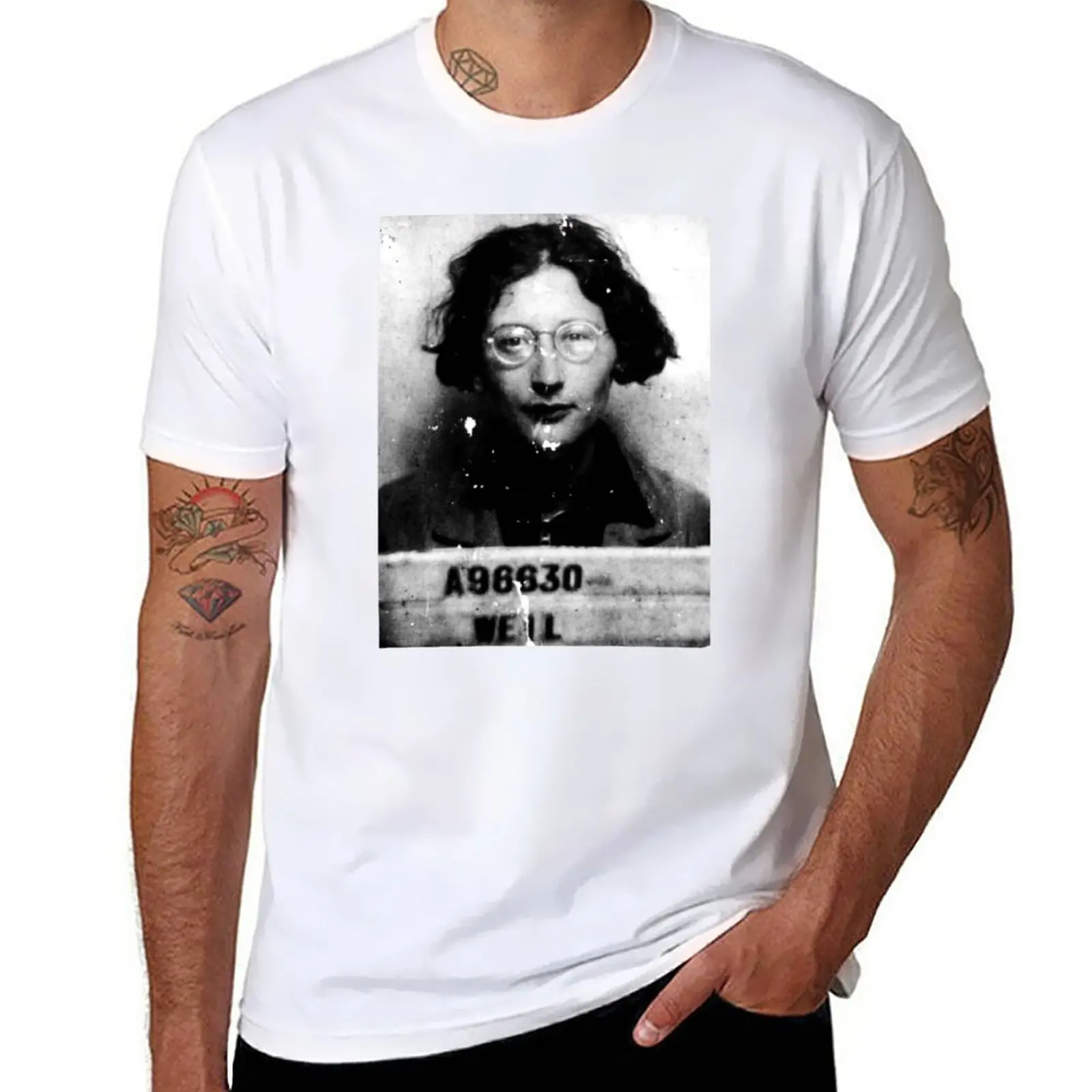 New Simon Weil T-Shirt Summer Tops Kawaii Clothes Vintage Clothes Graphics T Shirt Plain White T-Shirt Men