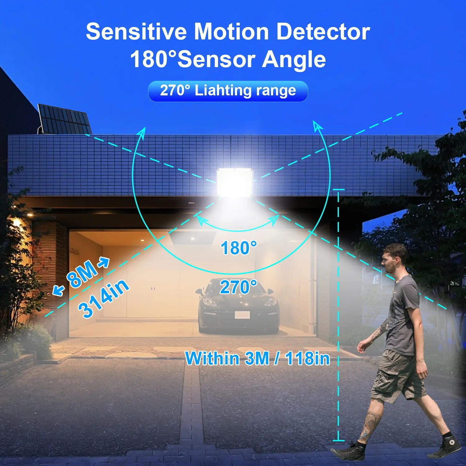 Split Solar Lights Outdoor Waterproof with Motion Sensor Flood Solar Light Remot