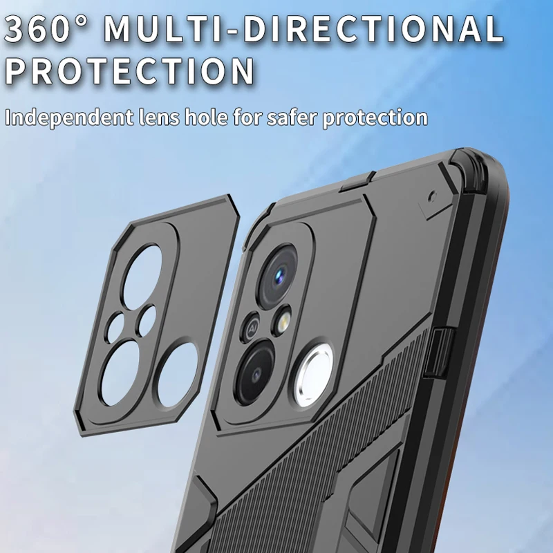 Durable Armor Holder Back Phone Case with Stand Feature