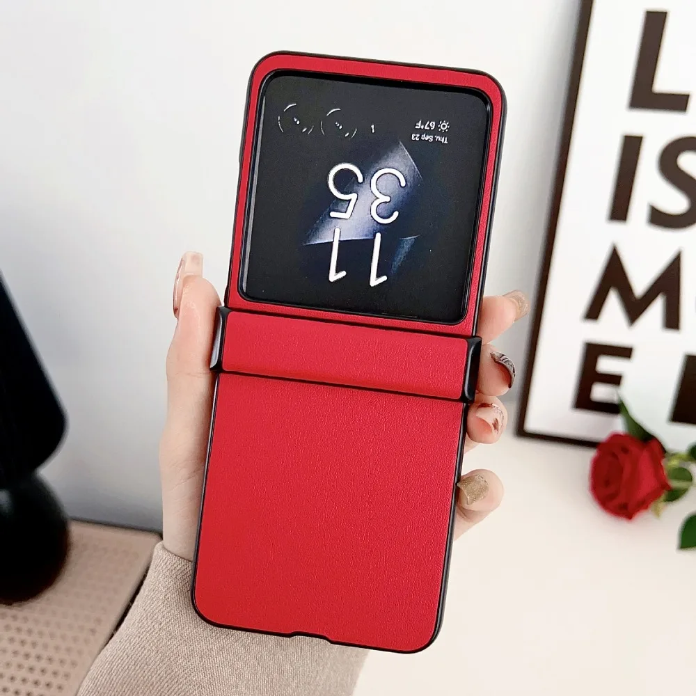 Leather Shockproof Phone Case with Hinge Protection