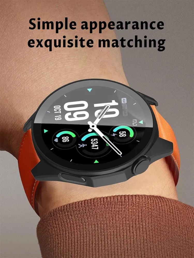 Enhanced Protective Smartwatch Shell and Screen Protector with Tempered Glass