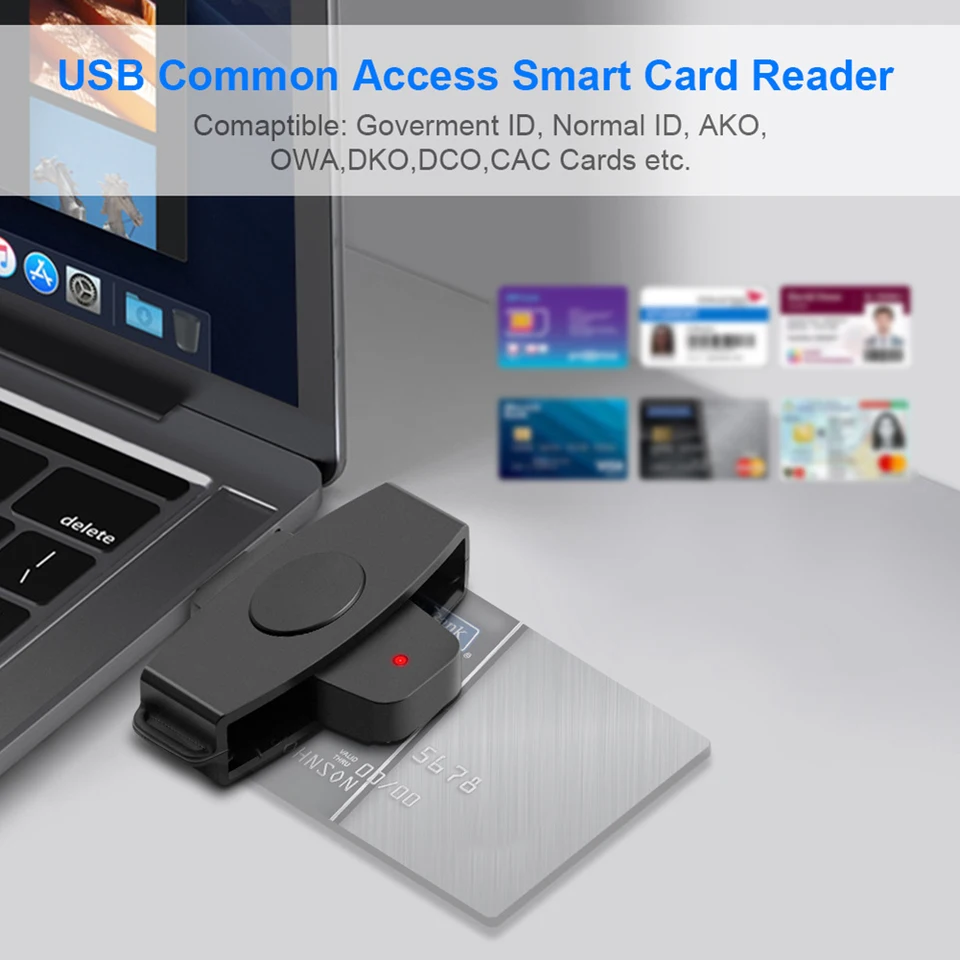 Portable Smart Card Reader Adapter for Windows Mac
